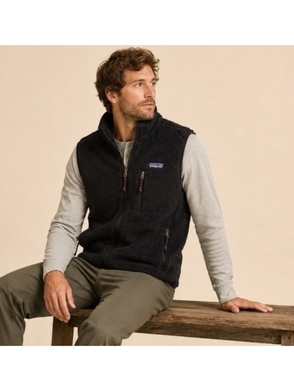 Patagonia Men’s Los Gatos Sherpa Vest in Navy Size Large